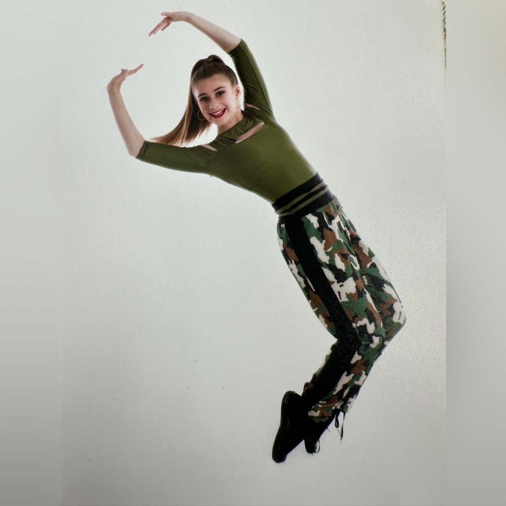 A WISH COME TRUE Size Adult Small Black & Camouflage Lyrical Dance Dress